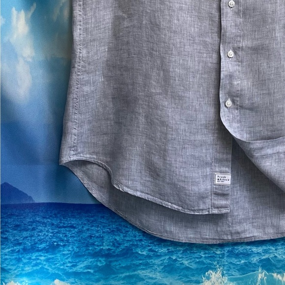 Frank & Eileen Fiona Sleeveless Classic Linen Blouse Size: M Gray - Picture 6 of 15